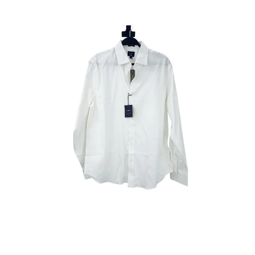 J. Crew Bowery Performance Stretch Dress Shirt Spread Collar White Size L NWT